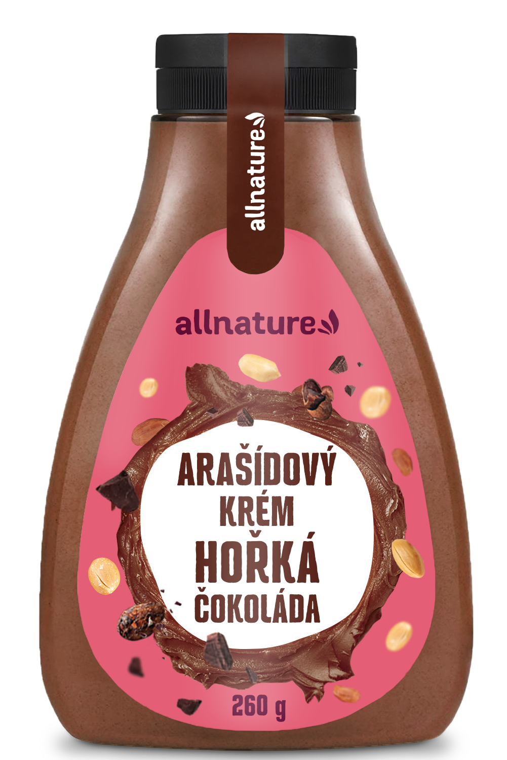 Allnature Arašídový krém s hořkou čokoládou 260 g