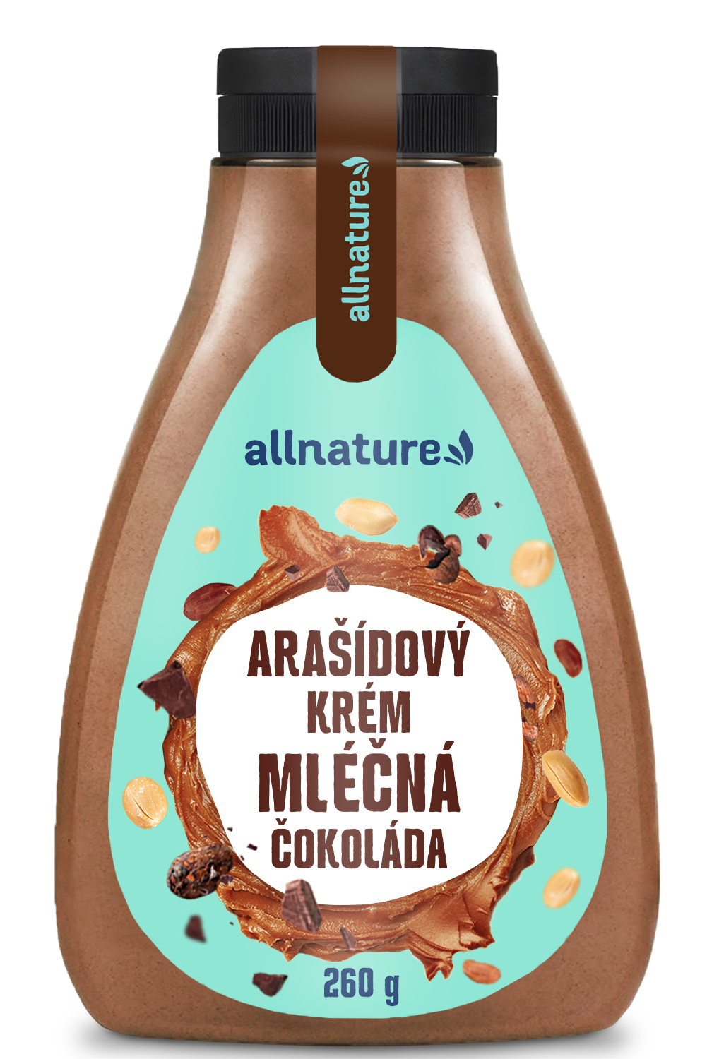 Allnature Arašídový krém s mléčnou čokoládou 260 g