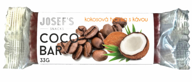 Josef ´s snacks Josef's snacks Kokosová tyčinka s kávou 33 g