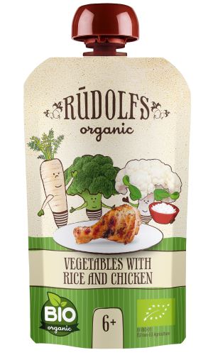 Rudolfs Kapsička zelenina, rýže, kuřecí maso BIO 110 g