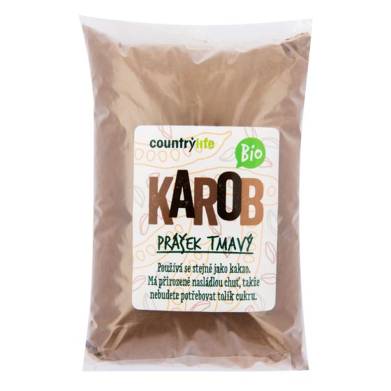 Country Life Karobový prášek tmavý BIO 500 g