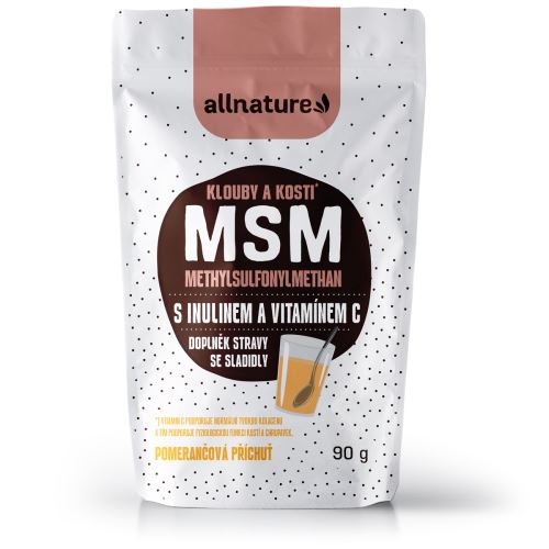 Allnature MSM s inulinem a vitamínem C - příchut pomeranč 90 g