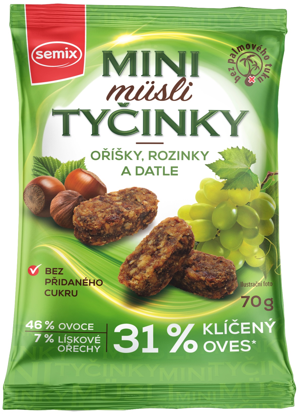 Semix Mini müsli tyčinky s oříšky bez lepku 70 g