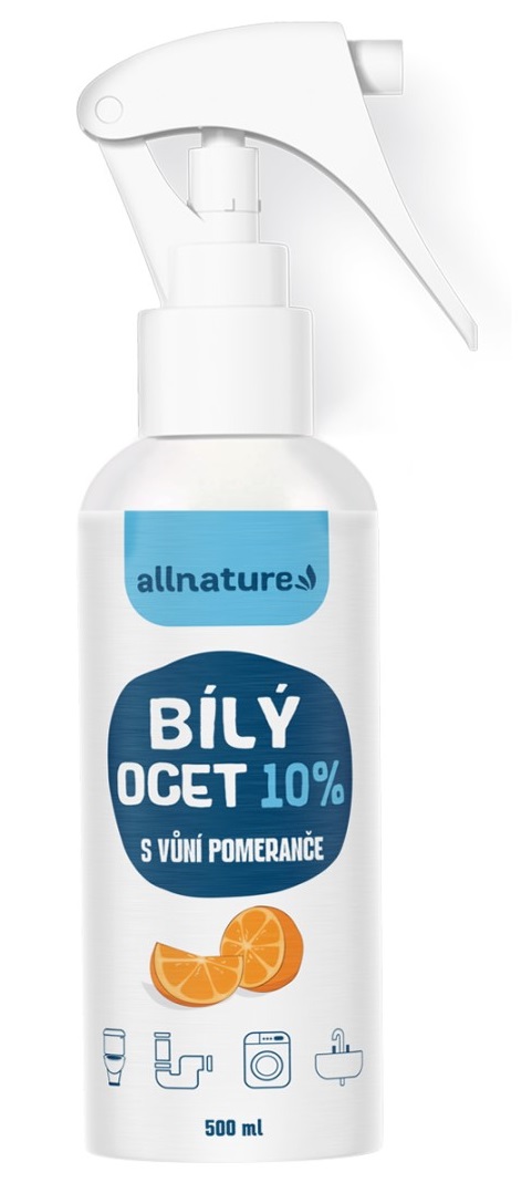 Allnature Bílý ocet sprej 10 % s vůní pomeranče 500 ml