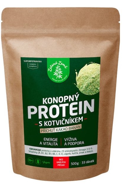 Zelená Země Konopný protein s kotvičníkem 500 g