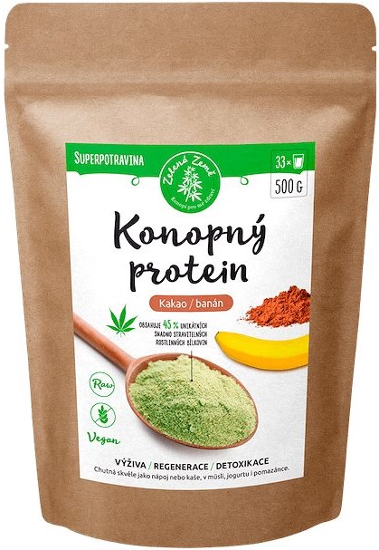 Zelená Země Konopný protein - kakao s banánem 500 g