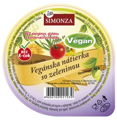 Simonza Veganská pomazánka se zeleninou 50 g