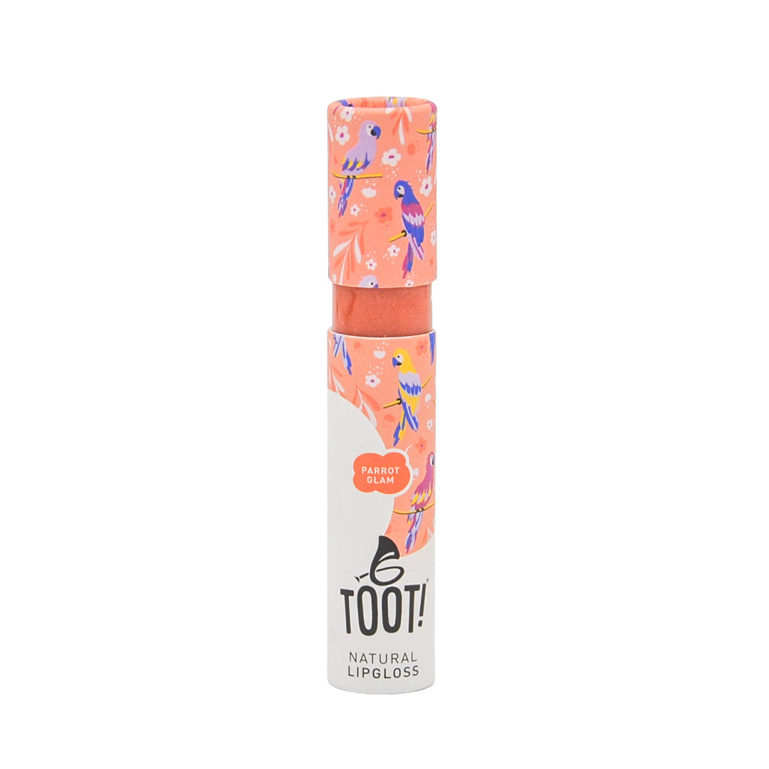 Toot Cosmetics TOOT Přírodní lesk na rty broskvový – Parrot Glam 5,5 ml