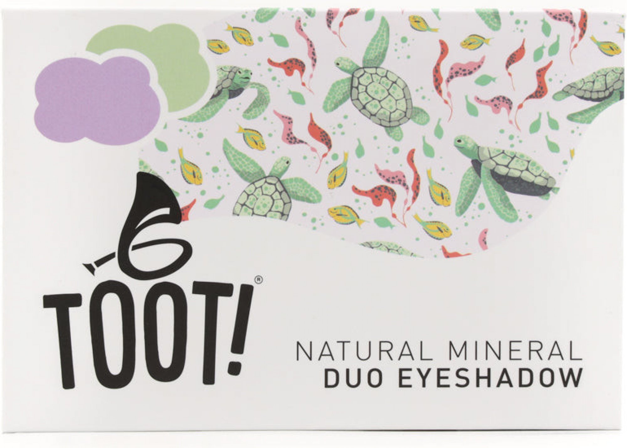 Toot Cosmetics TOOT Minerální oční stíny duo lila a zelená – Turtle 4,6 g