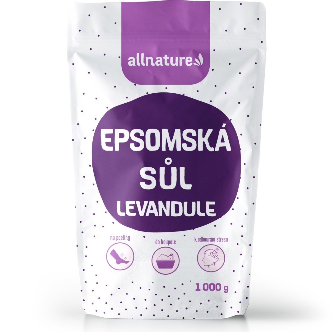 Allnature Epsomská sůl Levandule 1000 g