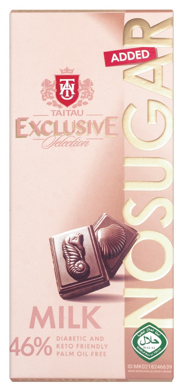 Taitau Exclusive Selection Mléčná čokoláda BEZ CUKRU 46% 100 g