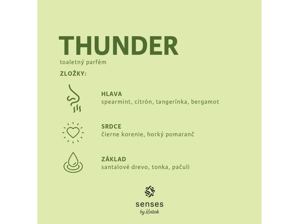 Kvitok Senses Přírodní parfém EDP Thunder 30 ml