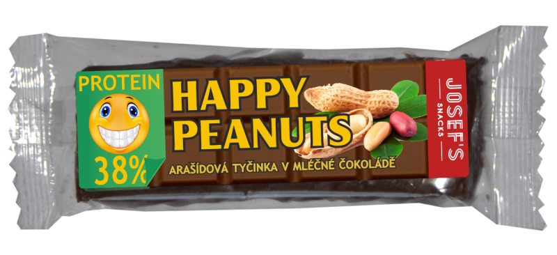 Josef ´s snacks Josef's snacks Arašídová tyčinka s proteinem 38% v mléčné čokoládě 50 g