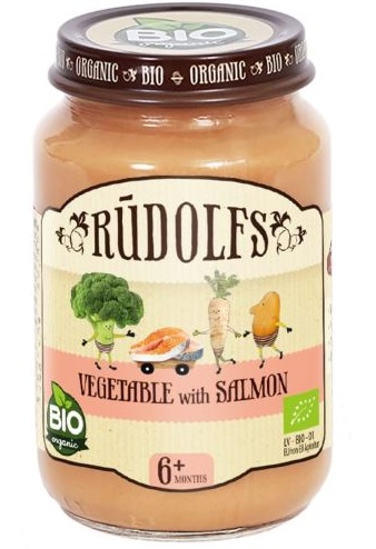 Levně Rudolfs Zelenina s lososem BIO 190 g