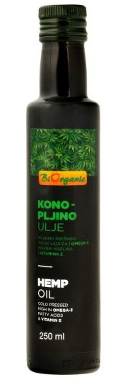 Levně Biorganic Olej konopný BIO 250 ml