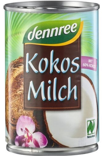 Levně Dennree Krém kokosový 22 % tuku BIO 400 ml