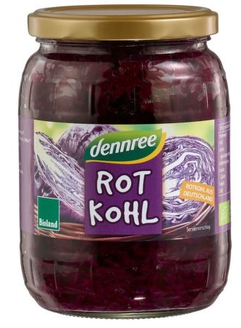 Levně Dennree Zelí červené 680 g BIO