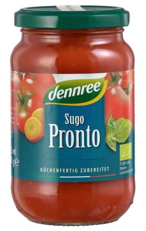 Levně Dennree Omáčka rajčatová se zeleninou BIO 340 g
