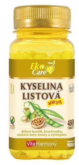 Levně VitaHarmony Kyselina listová 400 µg 480 tablet