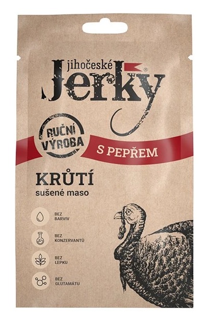 Jihočeské Jerky krůtí s pepřem 20 g