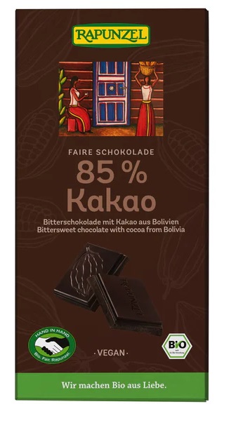 Levně Rapunzel Čokoláda hořká 85 % BIO 80 g