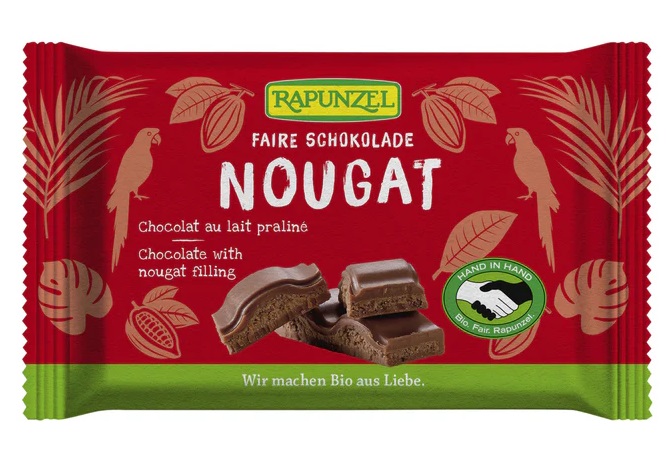 Levně Rapunzel Čokoláda mléčná s nugátem BIO 100 g