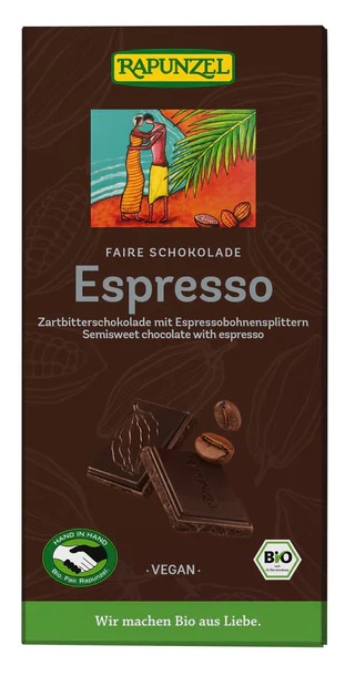 Rapunzel Čokoláda hořká espresso BIO 80 g