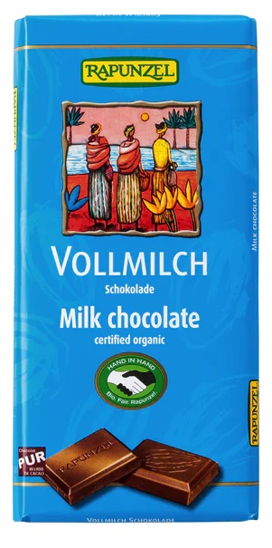 Rapunzel Čokoláda mléčná 38 % BIO 100 g EXP.19.5.2026