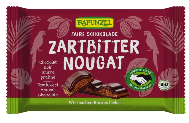 Levně Rapunzel Čokoláda hořká s nugátem BIO 100 g