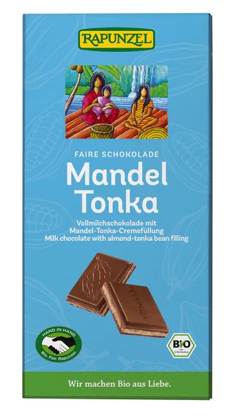 Rapunzel Čokoláda mléčná Mandle Tonka BIO 100 g EXP.31.5.2026