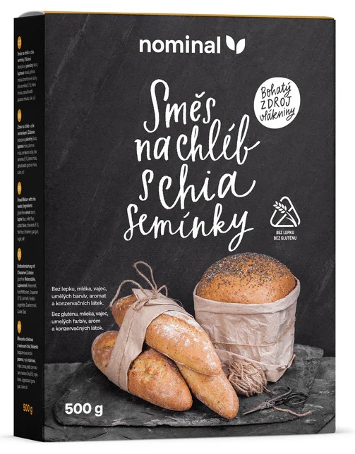 Levně Nominal Směs na chléb s chia semínky bezlepková 500 g EXP.4.7.2026