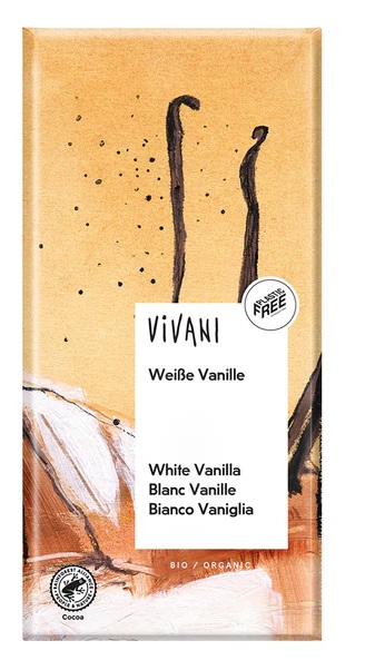 Levně Vivani Čokoláda bílá s vanilkou BIO 80 g