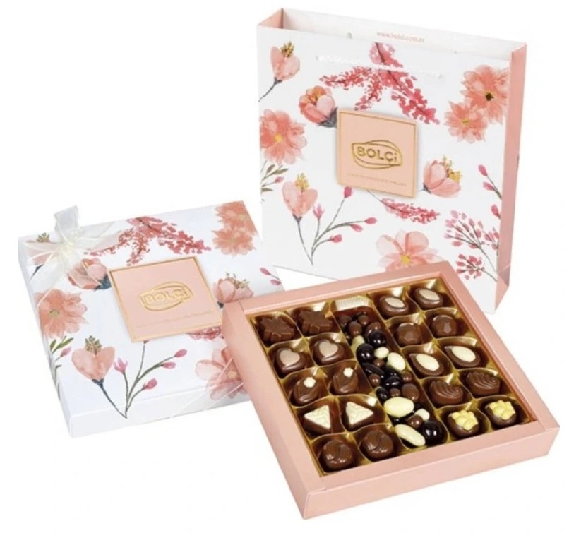 Bolci Flower Box - mix pralinek s dárkovou taškou 350 g