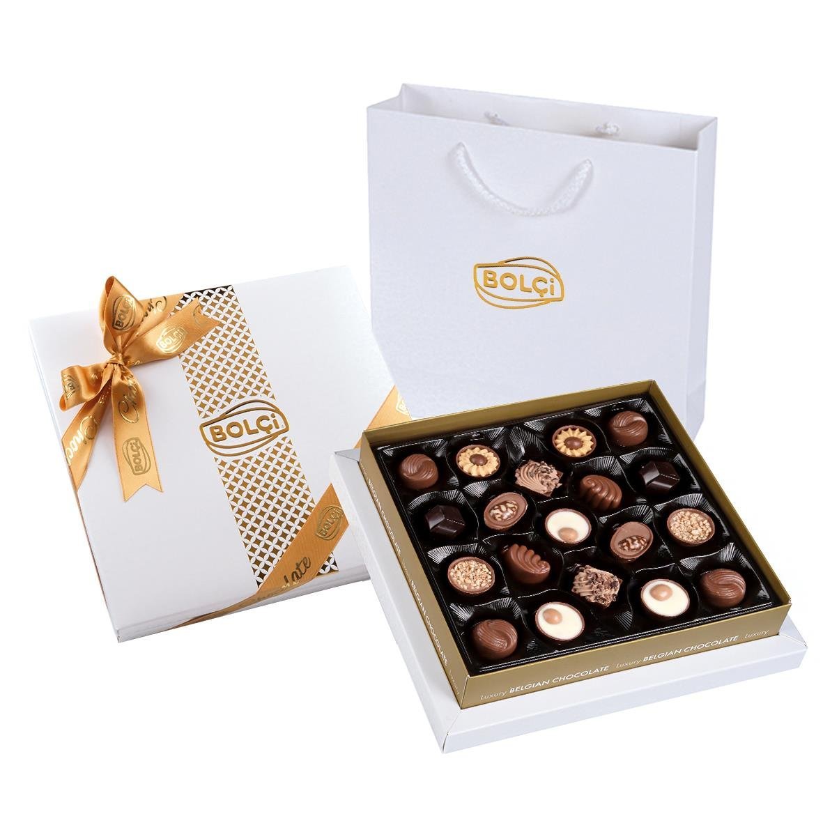 Bolci Diamond White Box - mix pralinek s dárkovou taškou 215 g