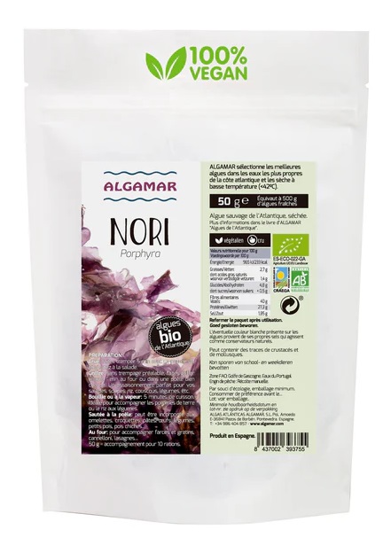 Levně Algamar Mořské řasy Nori vločky BIO 50 g