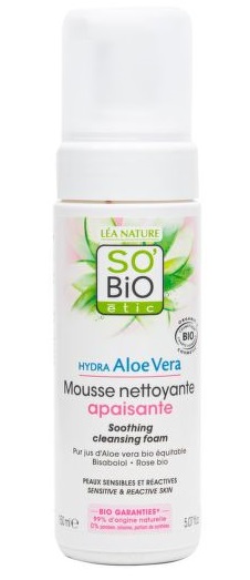 SO'BiO ÉTIC Pěna čisticí zklidňující HYDRA Aloe Vera 150 ml