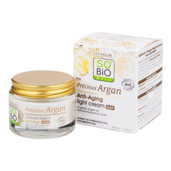 SO´BiO étic Krém denní lehký pro normální až smíšenou pleť BIO Anti-age Precieux Argan 50 ml