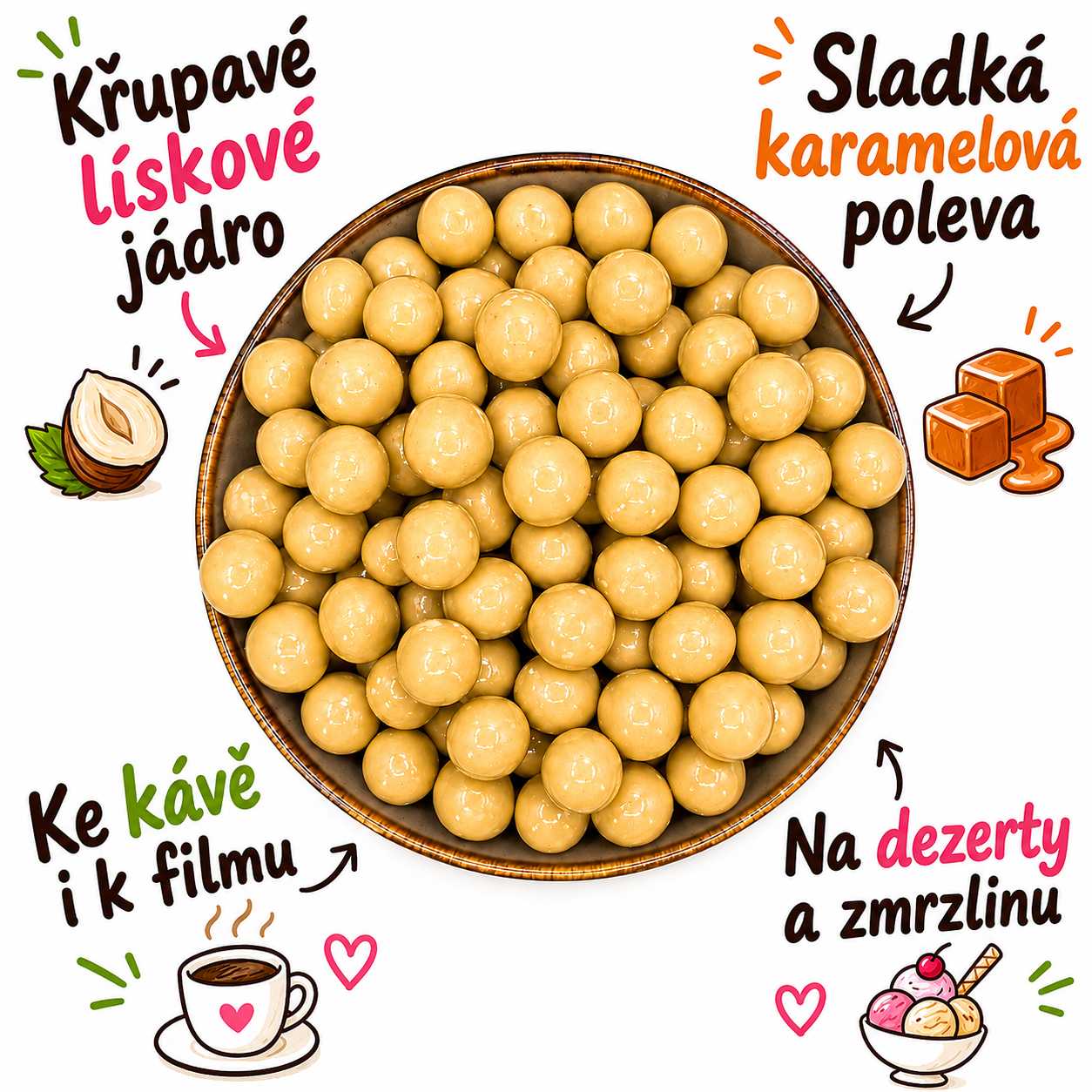 Zdravoslav Lísková jádra v karamelové polevě — náhled 2