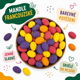 Barevné, křupavé a neodolatelně čokoládové! 🌈🍫 Francouzské mandle ukrývají uvnitř mandlové jádro, které obaluje jemná...