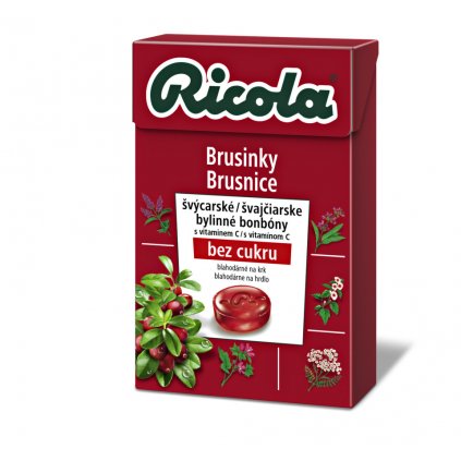 RICOLA Brusinky bez cukru 40g 