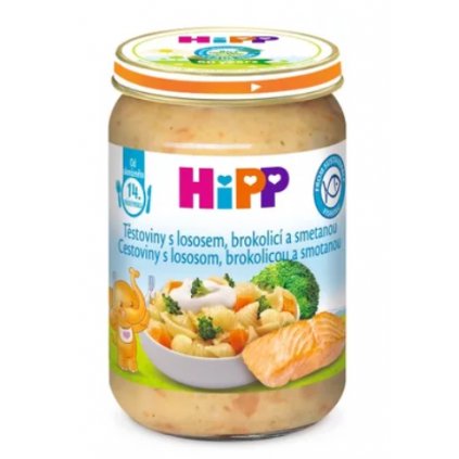 HiPP BIO Menu Těstoviny s lososem, brokolicí a smetanou 250 g