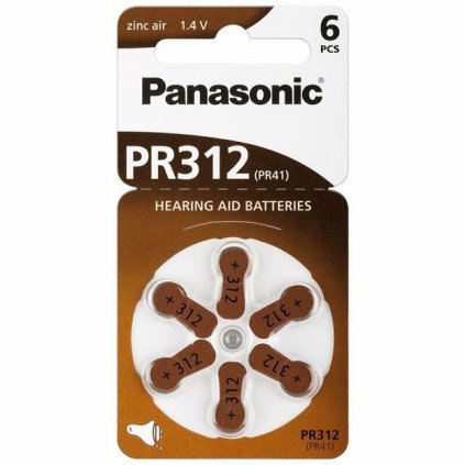 Panasonic PR312(PR41) baterie do naslouchadel 6ks 