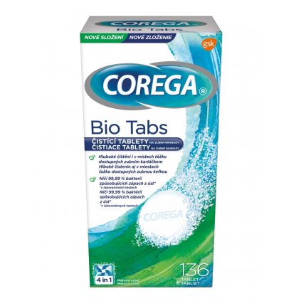 Corega Bio Tabs čisticí tablety 136ks 