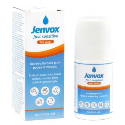 Jenvox Fast Sensitive proti pocení a zápachu roll on 50 ml