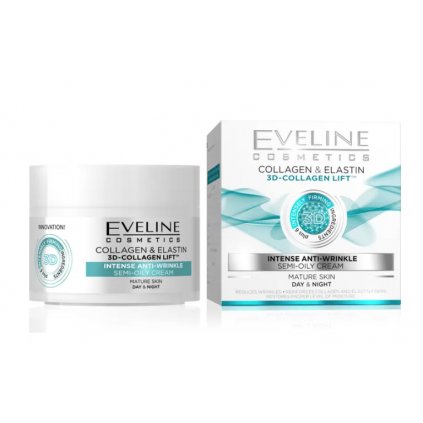 Eveline 3D Collagen&Elastin Denní noční krém 50 ml