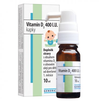 Vitamin D3 400 I.U. kapky 10 ml Generica 