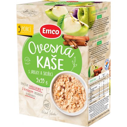 EMCO Ovesná kaše s jablky a skořicí 5x55g 