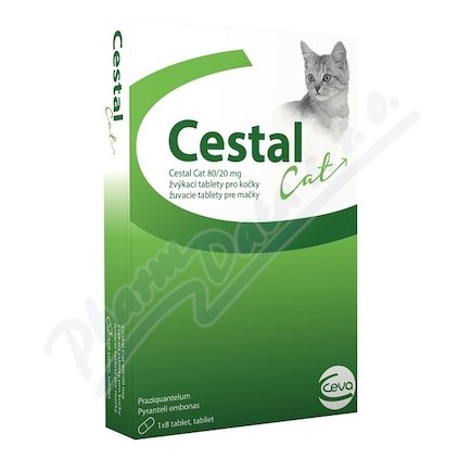 Cestal Cat 80/20mg žvýkací tablety pro kočky tbl.8 