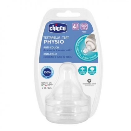 CHICCO Dudlík Perf.5 silikon rychlý průtok 4m+ 2ks 