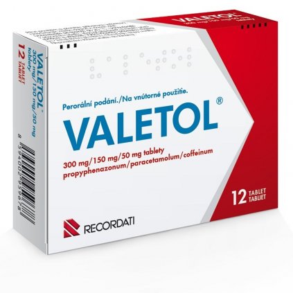 VALETOL 300MG/150MG/50MG TBL NOB 12